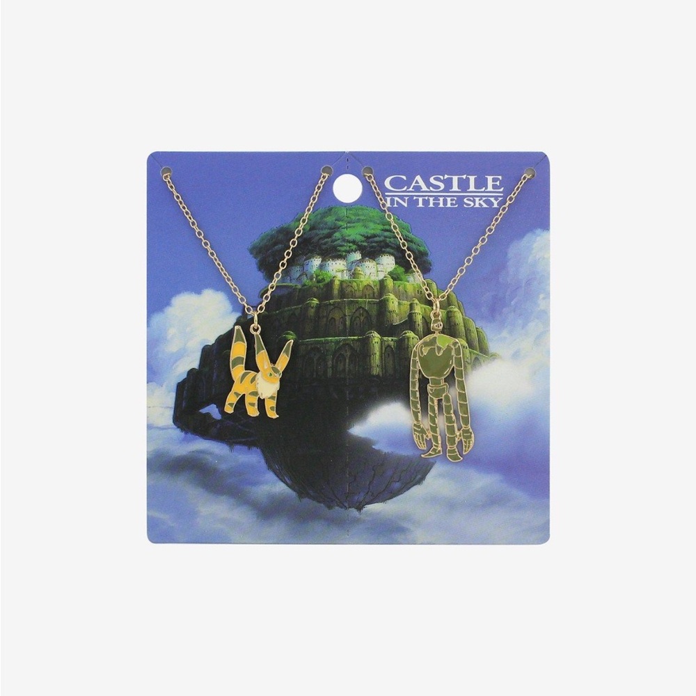 Studio Ghibli Castle In The Sky Robot & Fox Best Friends Necklace Set Hot Topic